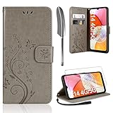 Kompatibel mit Samsung Galaxy A14 5G/ A14 4G Wallet Case Ist aus hochwertigem PU-Leder vintage klassischen style.ultra-dünne, haltbare material. Sie bietet genug Platz kompatibel mit Ihren Personalausweis, Ihre Kreditkarten und Bargeld, Ein eingebauter starke Magnetverschluss sorgt dakompatibel mit, dass Ihr handy und Ihre Karten sicher verstaut sind.