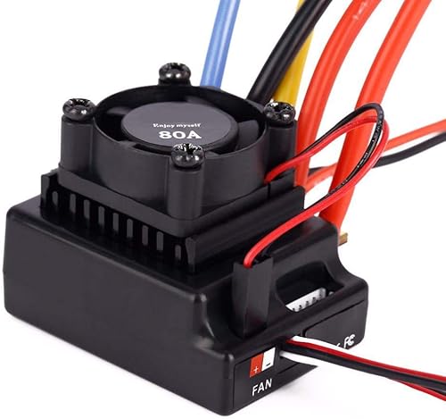 keenso Controlador de velocidad RC, controlador de velocidad de motor sin escobillas con sensor de 80 A, pieza de actualización compatible con
