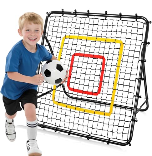 リバウンドネット サッカー練習ネット室内外兼用 リバウンダー サッカー フットサル 野球 ネット トレーニング ソフトボール ラクロス バドミントン ハンドボール 練習用具 自主練習 「完全折り畳み」子供ギフトプレゼントブラック