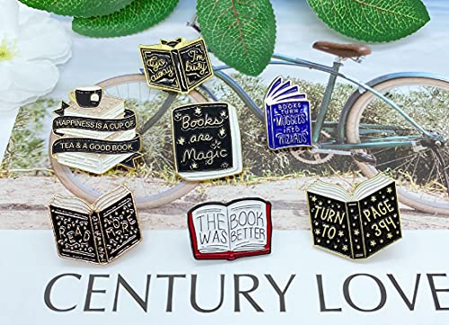 7 Pieces Cartoon Books Enamel Pins Magic Book Badge Cute Brooch Student Lapel Pin Learning Gifts for Teacher Student Clothing Backpacks Bags Jewelry Decor4