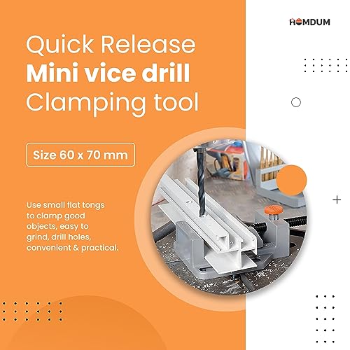 Image of Homdum Adjustable Drill Press Vice Clamp with Quick Release Button Mini vice drill Clamping tool size 60mm x 70mm