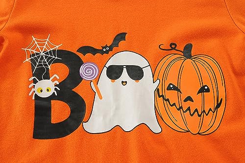 DDSOL Kids Pajamas For Boys Skeleton Glow-in-The-Dark Cotton Sleepwear Toddler Clothes Halloween Pumpkin Outfit3