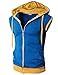 H2H Mens Comfortable Active Fashion Sleeveless Hoodie Zip-up Vest BLUE US S/Asia M (JNSK31)