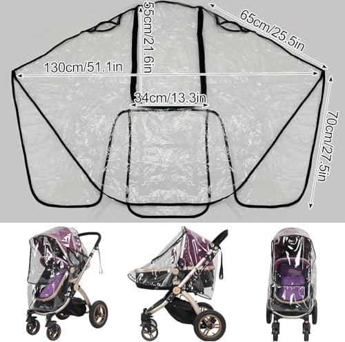 Universal Stroller Rain Cover, Clear - Image 3