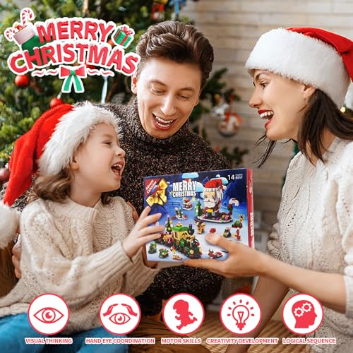 Christmas Advent Calendar 12 IN 1 Santa Claus Train Building Blocks DROPS TO - image 7