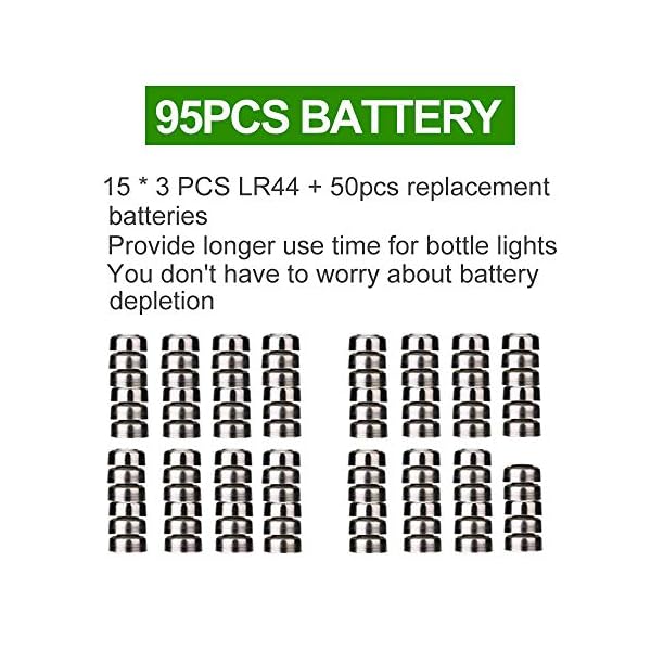 Aistuo 15 Stück Flaschenlicht Batterie (50 extra), Lichterkette 2M 20 LEDs Flaschenlicht Korken Weinflasche Nacht Licht… – Bild 7