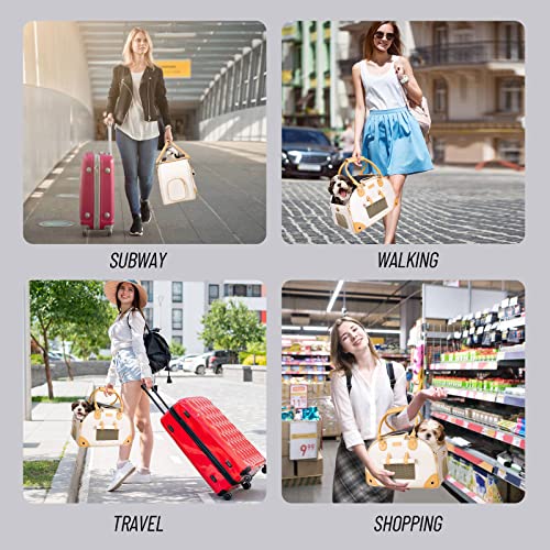 Dog-Carrier-Cat-Carrier-Pet-Carrier-Foldable-Premium-PU-Leather-Dog-Purse-Portable-Tote-Bag-Carrier-for-Small-to-Medium-Cats-and-Small-DogsCreamy-White-Small Dog Carrier Cat Carrier Pet Carrier Foldable Premium PU Leather Dog Purse Portable Tote Bag Carrier for Small to Medium Cats and Small DogsCreamy White Small