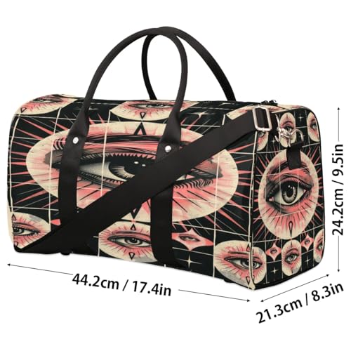Travel Duffle Bag All Seeing Eyes Foldable Travel Bags for Men Women, 17 Inch Gym Bag Workout Bag Carry on Weekender Overnight Bag for Gym Travel4