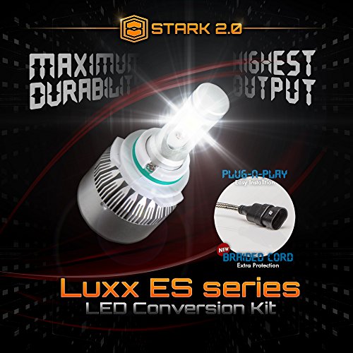 Stark 2.0 Luxx Es Series 80W 9000Lm All-In-One 360° Led Cob-Flip Chip Conversion Kit Cool White 6000K 6K Pair Bulbs Headlight Or Fog Lights - 9006 Hb4 #TOP1