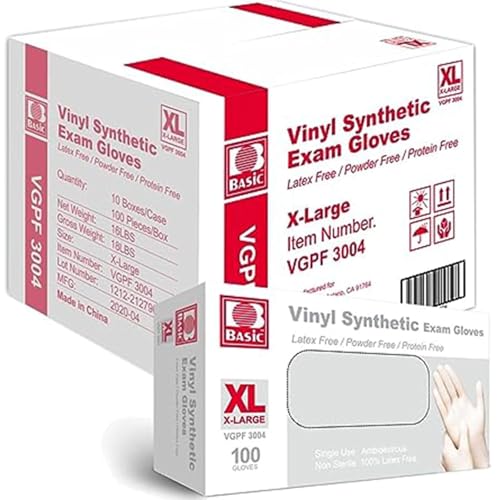 AroPaw Disposable Vinyl Gloves Clear Powder Free Latex Free Disposable Gloves (Medium-1000) VGPF-3002