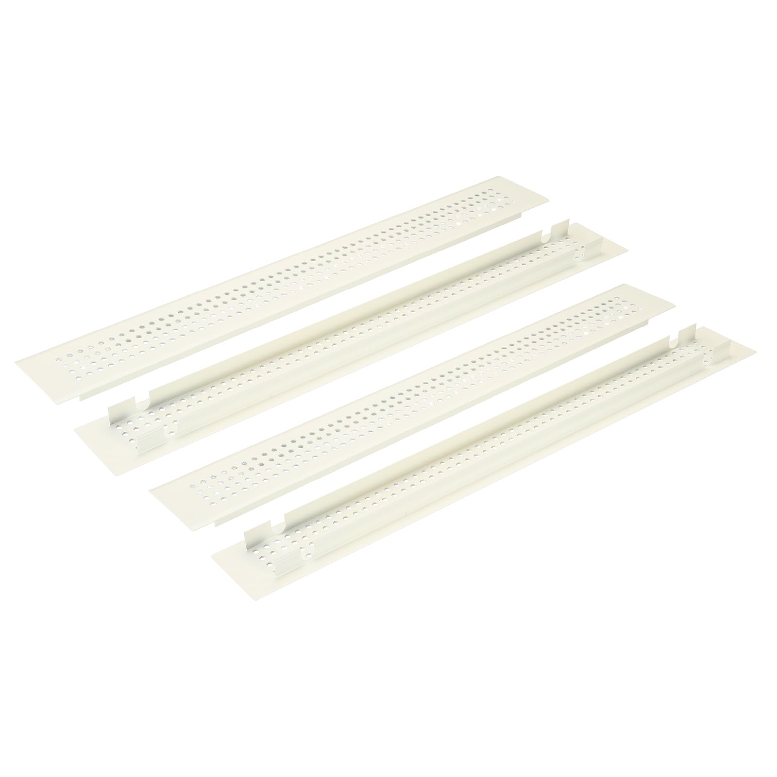 Grille d'aération double face 40,6x5,1 cm blanche pour porte et armoire x2
