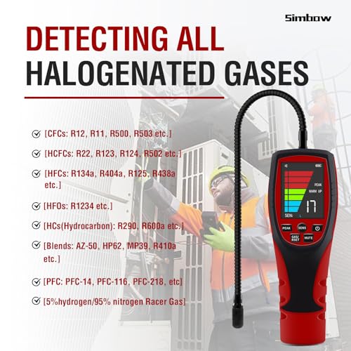 Simbow Refrigerant Leak Detector, ALD-200 PRO Freon Leak Detector, Freon Leak Detector, Freon Sniffer Automotive Halogen Gas Leak Detector for R410A R22 R1234YF R600a R290