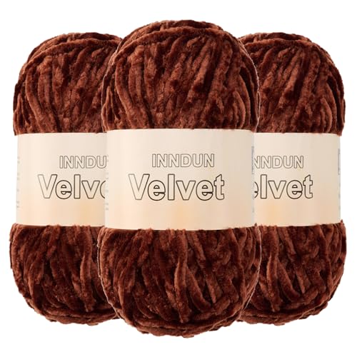 Image of Soft Velvet Chenille Yarn for Crocheting, Super Bulky Yarn for Blankets