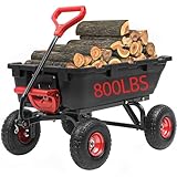 Ultym 800lb Garden Dump Cart, Heavy Duty Wheelbarrow Dump Wagon with 4 Wheels&Quick-Release Dumping,Utility Wagon Carts for Yard,Farm and Garden