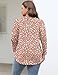 TFSDOD 3/4 Sleeve Tops for Women V Neck Plus Size Women Blouses Long Sleeve Shirts Dressy Casual Fall 2025 Red Floral 3XL