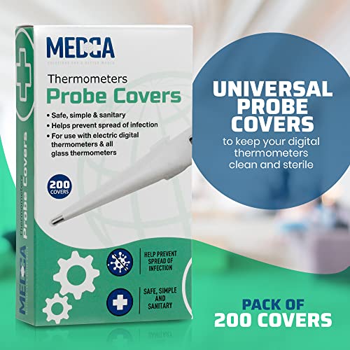 Thermometer Probe Covers - Pack Of 200 | Universal And Disposable Probe Cover Box For Digital Thermometer For Accurate Sanitary Oral, Rectal And Underarm Digital And Glass Thermometers Reading #TOP1