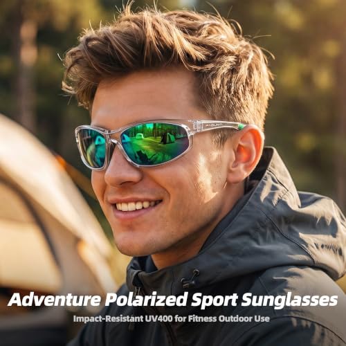 Image of FAGUMA Polarized Sports Sunglasses For Men UV400 Protection | Cycling Driving Fishing