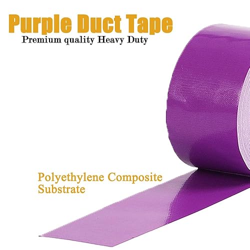 Miniatura 2 de Cinta adhesiva para conductos pesados de 2 pulgadas x 33 yardas, cinta adhesiva púrpura fuerte multiusos para reparaciones, uso industrial,