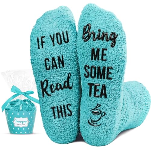 Product Image of the HAPPYPOP Fuzzy Tea Socks for Women - Funny Gifts for Tea Lovers, Drink Christmas Stocking Stuffers