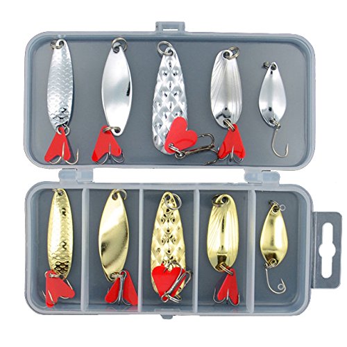 Futaba Artificial Fishing Lures Spoon Bait Metal Lure Kit - 10 Pcs