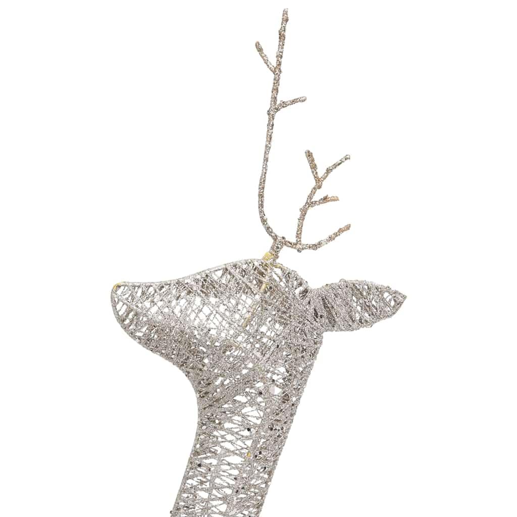 Weihnachts Rentier Familie Dekoration mit 90 LEDs, Beleuchtete Rentier-Figur für Innen und Außen, 8 Lichtmodi, Gold, Warmweiß, Wetterfestes Design