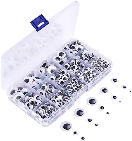 KUUQA 1220 Pieces Self Adhesive Wiggle Googly Eyes (Assorted Sizes)