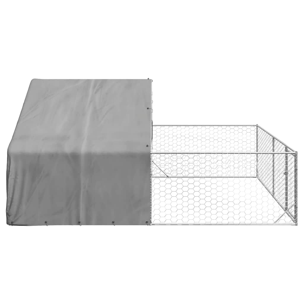 Homgoday Arredo Cuccia per Cani da Esterno con Recinto 5x3x1,9m Acciaio Zincato,Arredo Gabbia Cane Gabbia per Cani da Interno Kennel per Cani Gabbie per Cani Recinto per Cani da Esterno