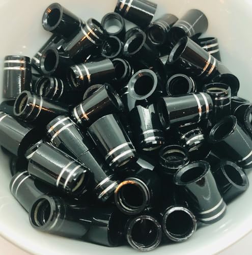 The Golf Club Trader (12) Premium Quality Iron Ferrules Black w/Double Silver Ring 0.75