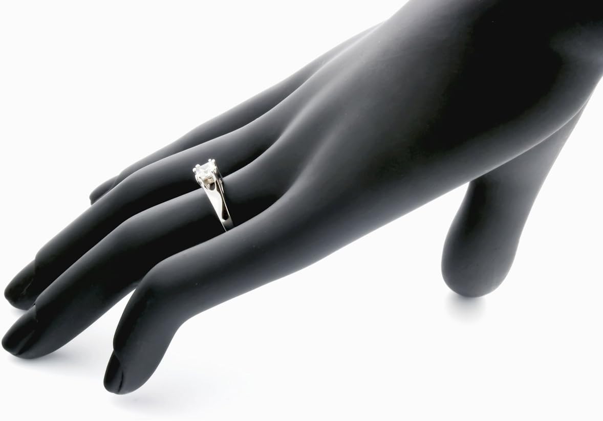 Lela: 0.55ct Princess Cut IOF CZ Double Prong Promise-Engagement Ring 925 Silver, 3000A