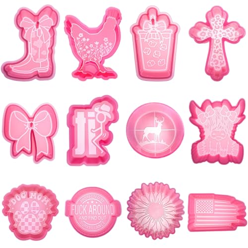 (300 Design Optional) MUBYOK M570 12 Pcs Silicone Freshie Mold for Baking Aroma Beads Car Freshie Supplies