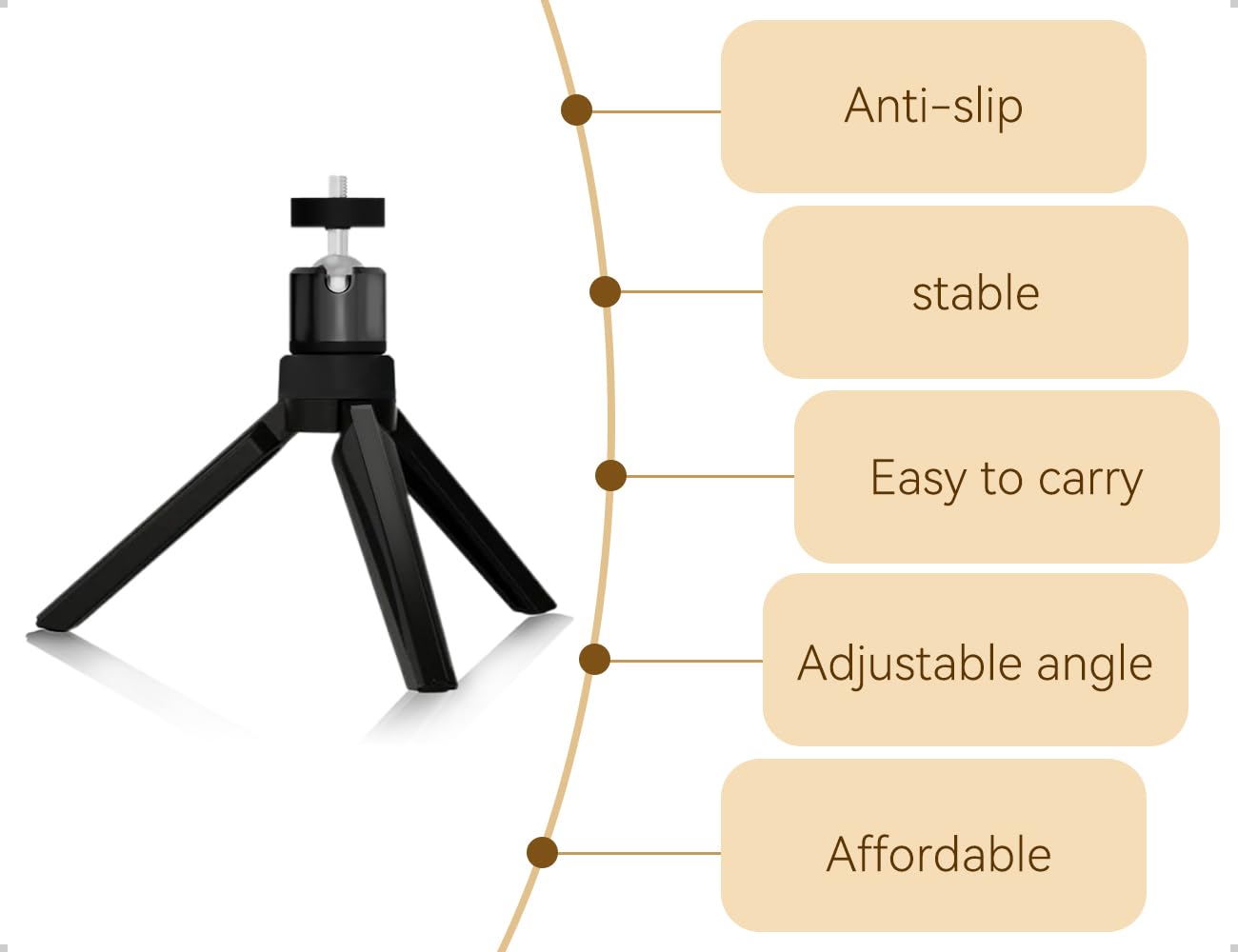 Stojak na projektor, mini statyw ze śrubą 1/4", stojak na projektor z metalową kulką obracającą się o 360°, stojak na kamerę, kamerę internetową, lustrzankę cyfrową i smartfona (czarny)