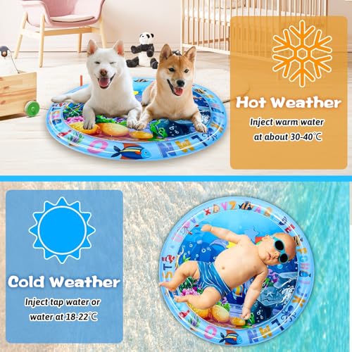 Roinaid Sensory Water Playmat Katze,Sensorische Wasser Spielmatte,Sommer Wassersensorische Spielmatte,Katzenspielzeug Wassermatte,Interaktives Spielzeug für Katzen und Hunde (65 cm)
