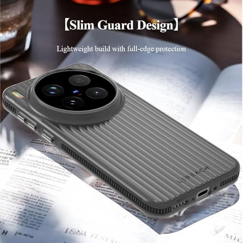 Image of TOC Series Flowing Grid Pattern PC Back Case for Vivo X300 Pro, Lightweight Shockproof Protective Cover with Premium Matte Coating, Anti-Fingerprints, Strong Edges & Sleek Modern Look - Black