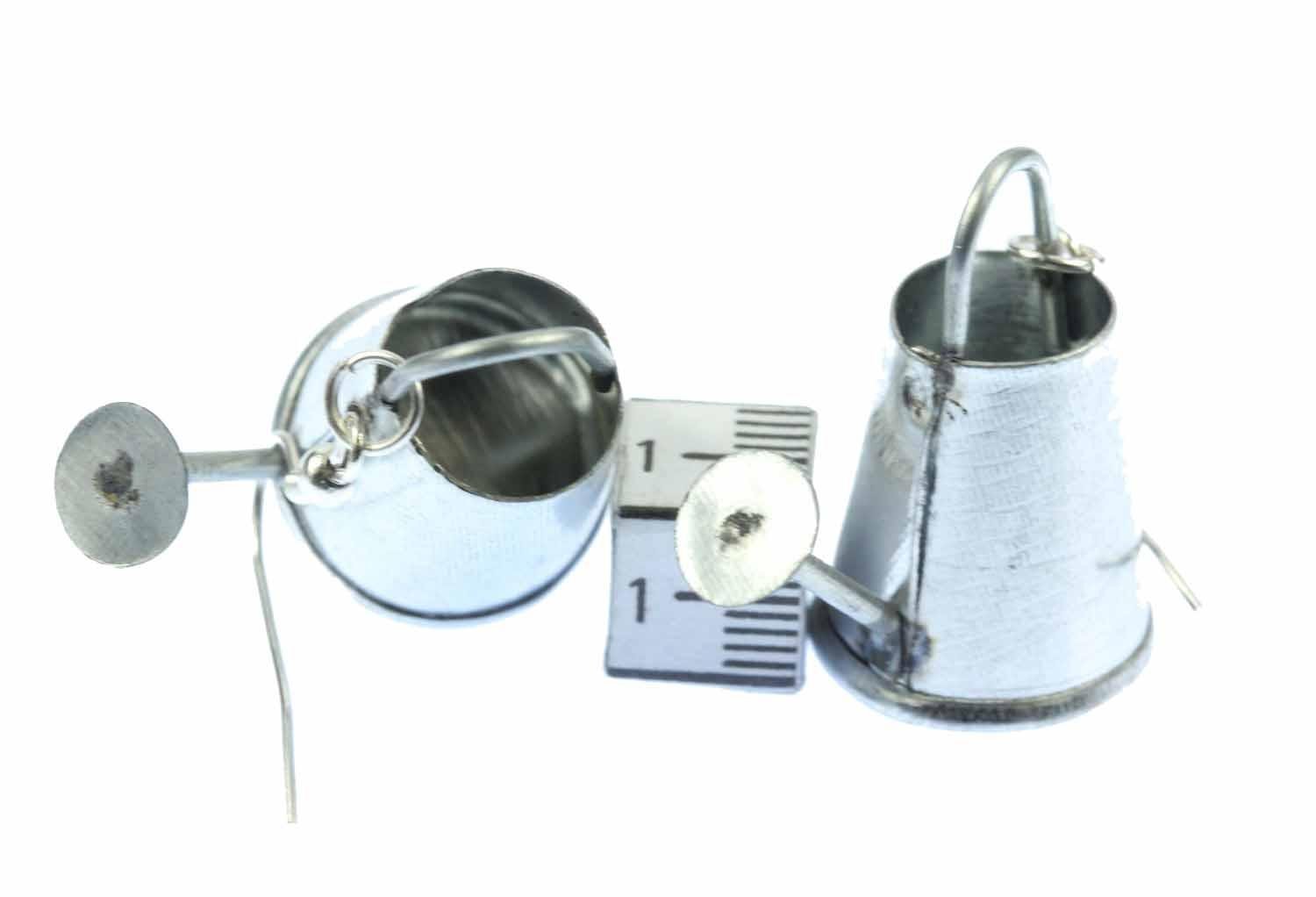 Miniblings Gießkanne Ohrringe Frühling Gärtner Gärtnerin Garten Blech silber - Handmade Modeschmuck I Ohrhänger Ohrschmuck versilbert