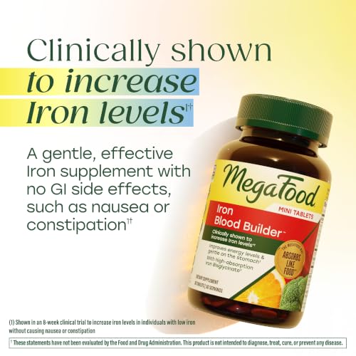 MegaFood Blood Builder Iron Supplement, Energy Support, 72 Mini Tablets - Image 4