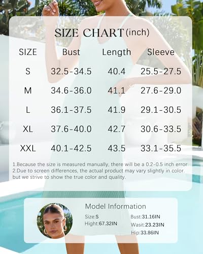 Image of Arach&Cloz Women's Knit Adjustable Halter V Neck Summer Vacation Dress 2025