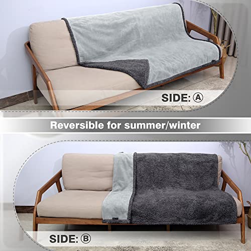 Catalonia Classy Liebesdecke Wasserdicht für Sex, Kuschelig, Wasserfeste Hundedecke Katzendecke Sofa Schutzdecke, Bett Decke, M 125x150 Grau Klein