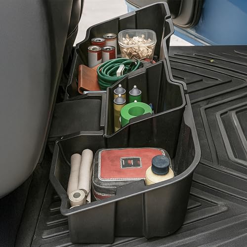 oEdRo Underseat Storage for Chevy Silverado/GMC Sierra 1500(2019-2026) Double Cab & Crew Cab, 2500HD 3500HD(2020-2026), Upgraded Rear Under Seat Storage Truck Organizer Tool Box