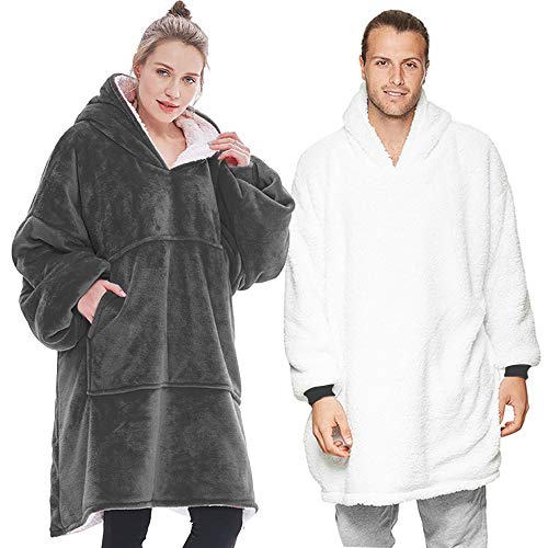 Preisvergleich Produktbild Lushforest Hoodie Sweatshirt, Damen Kapuzenpullover, Riesen-Sweatshirt, Super weich und bequem, Geeignet für Erwachsene, Männer, Frauen, Jugendliche (Grau)