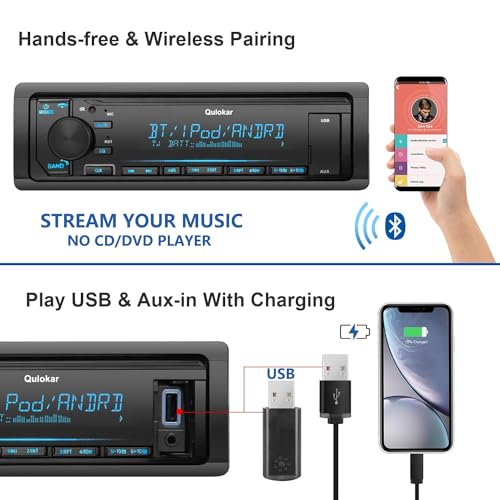 Radio para coche multimedia Single DIN Bluetooth USB AUX miniatura 2