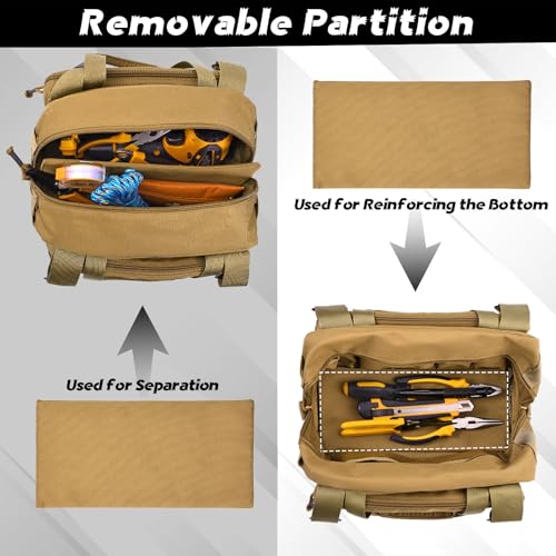 MOZETO-12-inch-Tool-Bag-Water-Resistant-Small-Tactical-Tool-Bag-Durable-Handle-Tool-Bags-for-Men-with-Shoulder-Strap-Brown
