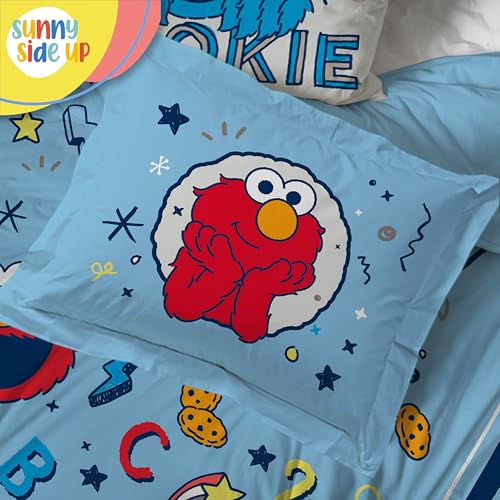 Image of Sesame Street Twin Comforter Set - 5 Piece Kids Bedding Includes Comforter, Sheets & Pillow Cover - Super Soft Microfiber Bed Set with Elmo, Cookie Monster and Big Bird