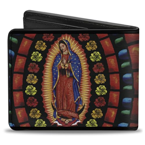 Buckle-Down Men's PU Bifold Wallet-Virgen de Guadalupe, Multicolor, 4.0" x 3.5"2