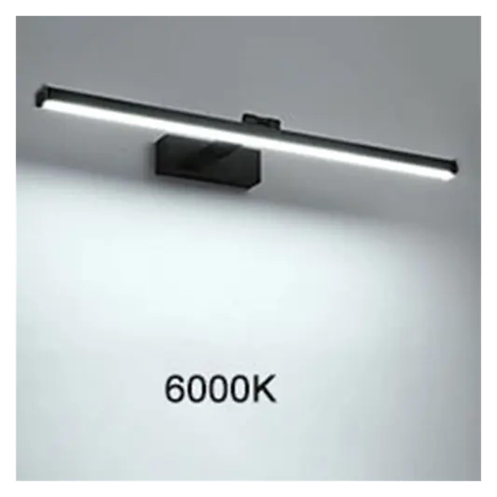 Luz LED para cuadros L40cm L50cm Lámpara de pared LED Luz de espejo de baño, Lámpara de pared acrílica moderna impermeable Luces de baño Luz de pintura para exhibir obras de arte(Black 6000K,12W L50cm