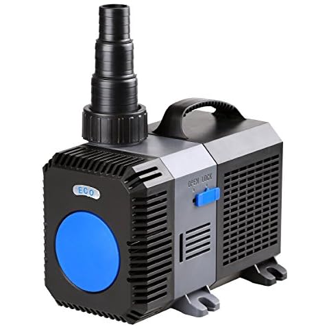 TRUPOW 4226GPH Flow Frequency Electric Inline Garden Submersible Pond Filter Pump for Fish Tank Fountain Aquarium Waterfall Koi Salt Fresh Water Cover