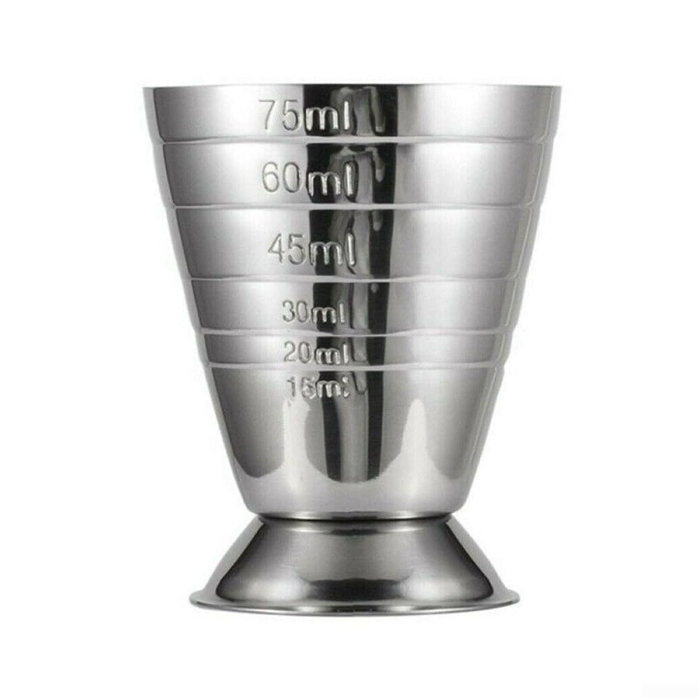 Drhomeam Stainless Steel Measuring Cup Cocktail Jigger 2.5 oz, 75 ml, 5 Tbsp Bar Mixed Drink Cocktail Tools(1PCS) — image 1