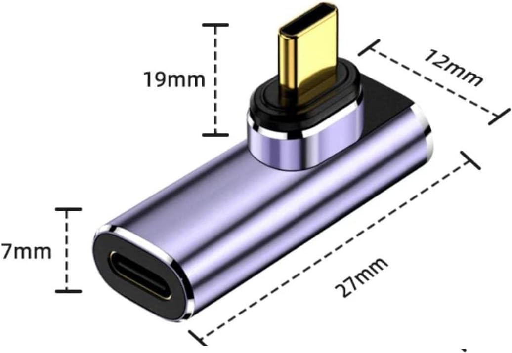 Tobo 90 Degree Right Angle USB C Magnetic Adapter, 8K Output, 140W Charge, 40 Gbps Data Transfer, USB-C Male to Female Connector (TD-1103TC, Pack-of-1) — Amazon image 4