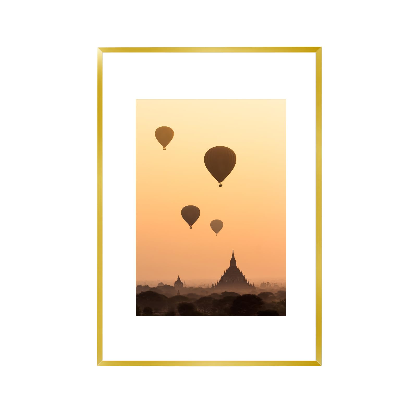 A2 Aluminum Picture Frame Mat for A3,Gold Poster Frames with Mount,Wall Mounted Picture Frames with HD Plexiglass,Certificate/photo metal Frame