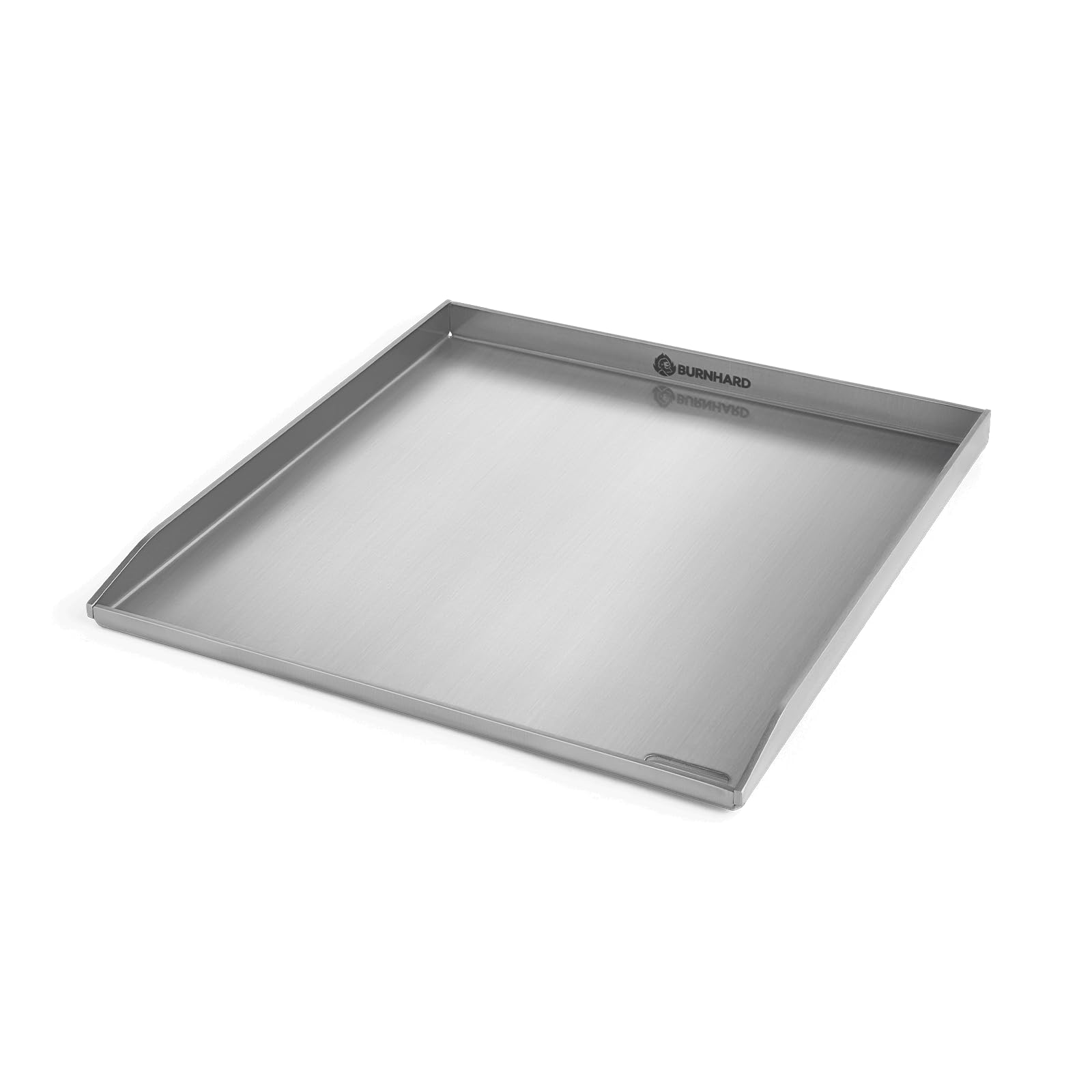 BURNHARD® Plancha Grillplatte Edelstahl für Gasgrill EARL Serie | spülmaschinenfest, 42,5 x 39,6 x 3 cm, Deutsche Marke