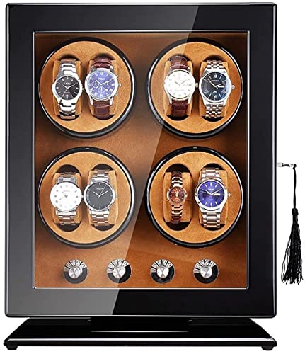 Watch Winder Bobinadora automática para Reloj, Caja enrolladora para 8 Relojes, 5 Modos de rotación, Carcasa de Madera, Pintura de Piano, Accesorios de Motor silenciosos para Exterior Watch Winder